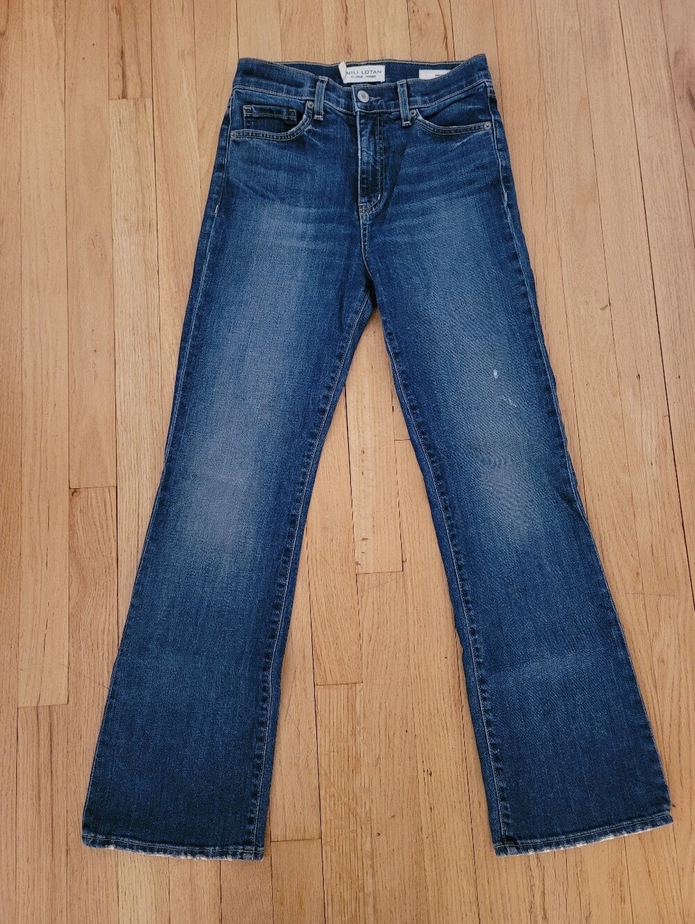 Nili Lotan Mid-Rise Stretch Cropped Boot Cut Denim Jean Size 26 Pre-owned